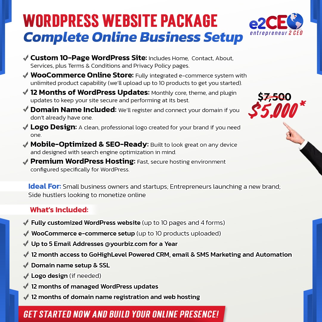 Complete Online Business Setup 7500 – 5000 Complete Online Business Setup 7500 - 5000